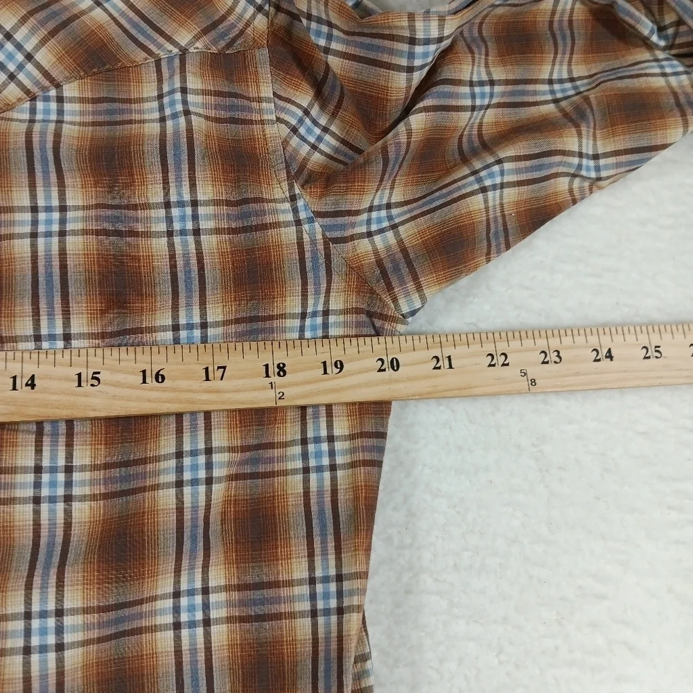 Vintage Wrangler Shirt Mens Medium Pearl Snap Plaid Western Rodeo Cowboy Ranch